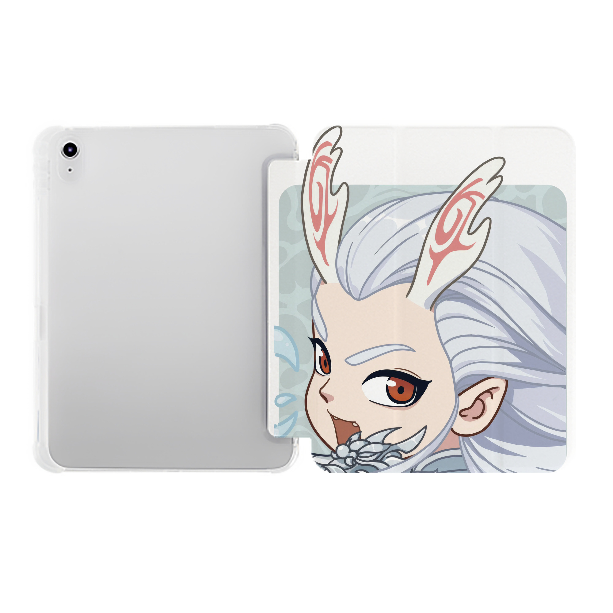 （画像用） Ne Zha 2 ナタ 魔童の大暴れ IPad ケース ペン収納付き 三つ折りスタンド PUレザー×シリコン 対応機種9.5/10.5/10.9インチ
